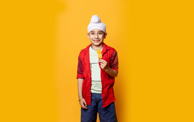 Indian Sikh kid  eating Ice-cream