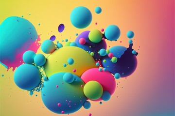 fluid motion bubble banner with splash effect generative ai