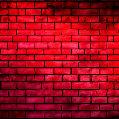 Plakat Red brick wall background. Generative AI.