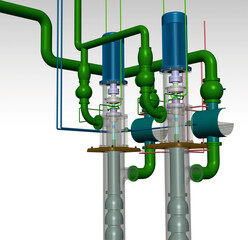 condensate extrusion pump 3D illustration