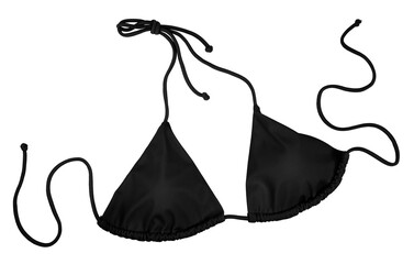 Black swimming suit isolated on transparent background
