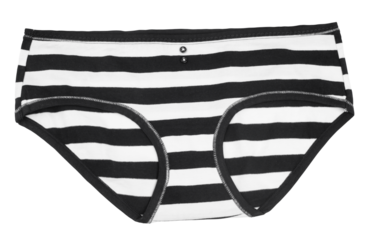 panties in black and white stripes isolated on transparent background