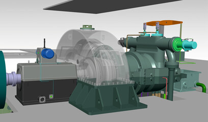 rupture disk turbine construction 3D illustration © Richard