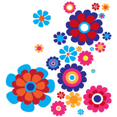 retro style flowers 