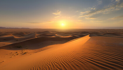Obraz na płótnie Canvas sunset in the desert. Created using generative AI.