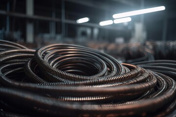 Close - up Of Wire Rolled On Metal, Generative AI
