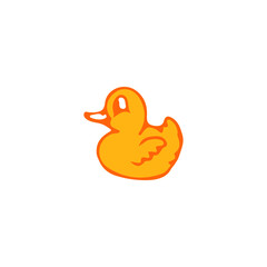 cute duck doodle illustration vector