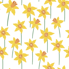 Foto op Canvas vector seamless pattern daffodil flowers yellow © Марина Неелова