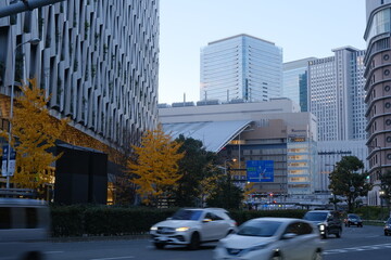 大阪市北部の高層ビル群の風景。