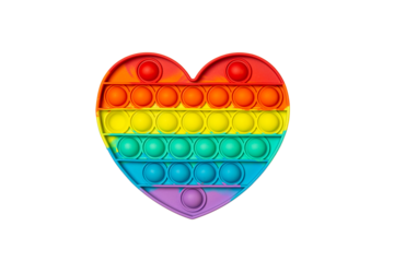 POP IT fidget toy antistress heart-shaped in rainbow colors