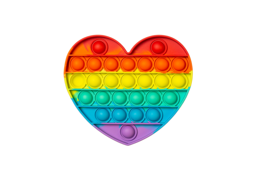 POP IT fidget toy antistress heart-shaped in rainbow colors