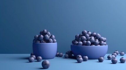 Minimal scene with blueberries