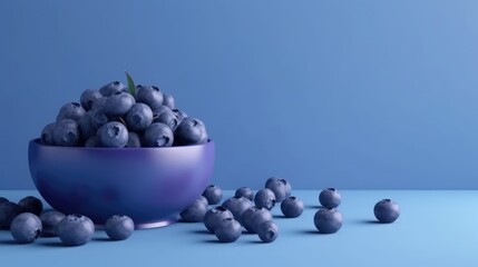 Minimal scene with blueberries