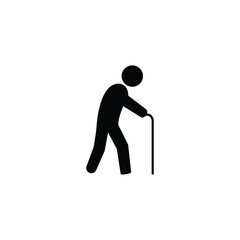Old man line icon flat vector illustration