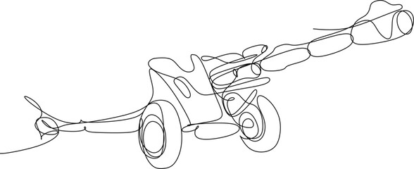 one line art. one continuous line art. a cannon	
