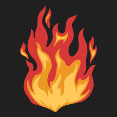 Heat flame colorful flat emblem