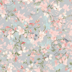 Seamless repeating pattern - soft floral pattern
