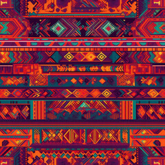 Seamless repeating pattern - native aztec pattern