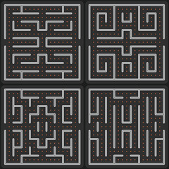 Game concept maze. Modern arcade video game interface design elements. Game world. Computer or mobile game screen.