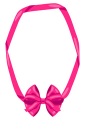 Obraz na płótnie Canvas Background with pink satin gift bow. Card decoration with ribbon.