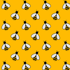 Honey bees pattern. Bees texture, background. Bees illustration. Nature. Insect pattern. Wildlife