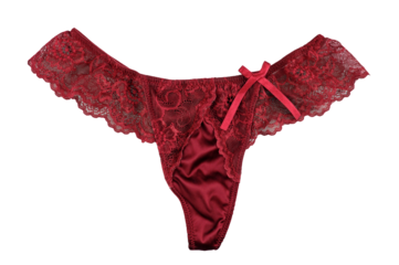 Female red panties isolated on transparent background. PNG format