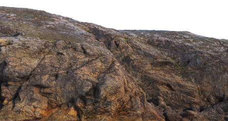 Large stones with roughness and different levels on a transparent background.