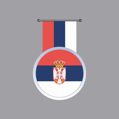 Obraz premium Illustration of serbia flag Template