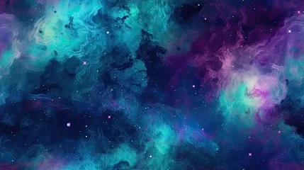 Kissenbezug seamless blue deep space galaxy universe astronomy - by generative ai © CEVmemories