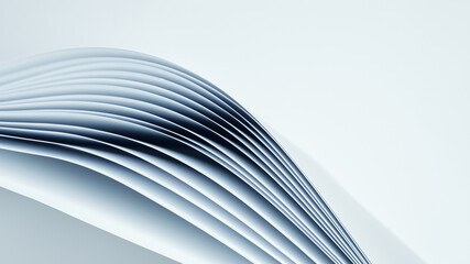 Obraz premium Abstract background, sheets of paper forming a pattern of curved lines.