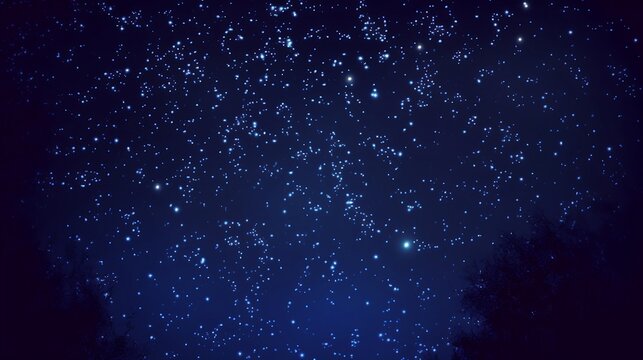 deep blue star sky night, glowing big stars, Clear night sky, galaxy, nebulae. background, night sky 
Generative AI
