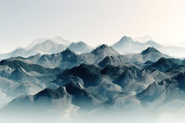 Fototapeta premium Panoramic View Of Mountains Against Sky, Generative AI