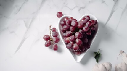 grapes on white marble table