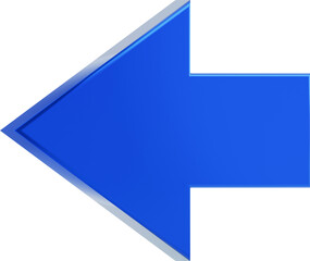Blue arrow 3d icon isolated.