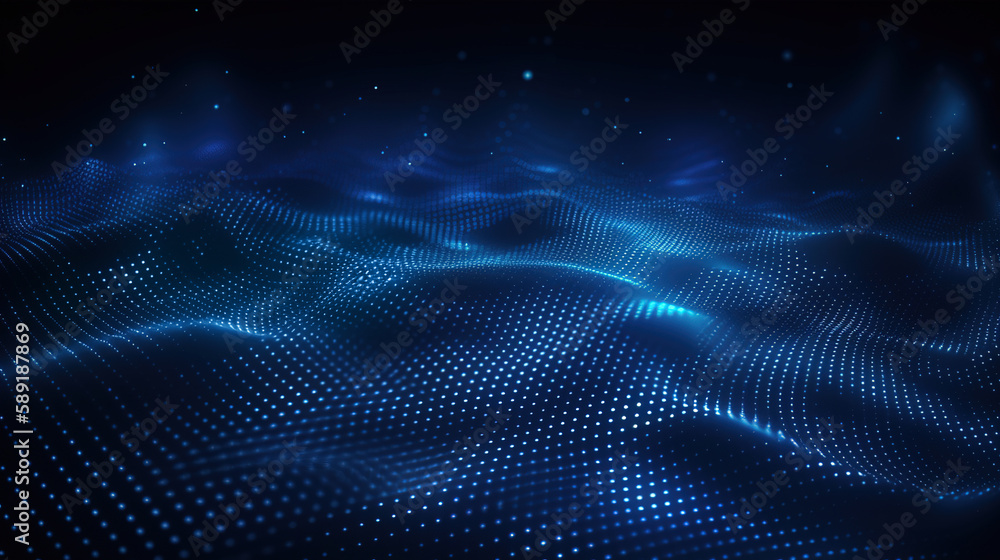 Fototapete wave grid abstract graphics,created with generative ai tecnology.