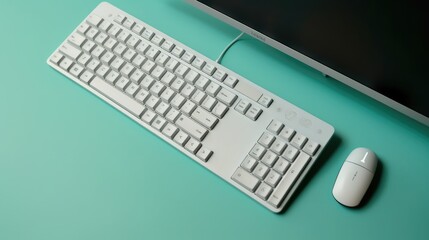 Keyboard on colorful background