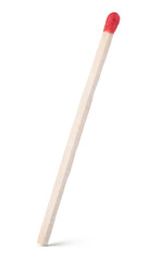 Closeup of red match isolated on transparent background