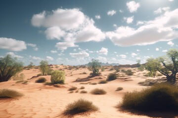 Scenic View Of Desert Against Clear Sky, Generative AI