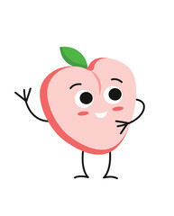 Concept Cute vegan strawberry fruit. The concept of this web design is a flat vector illustration of a cute strawberry character, which has been created using cartoon elements. Vector illustration.