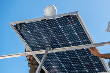 Installation of solar panels, in family residences.