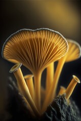 Craterellus mushroom close up. Generative AI