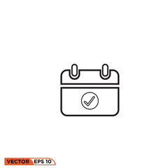 Icon vector graphic of calendar approved