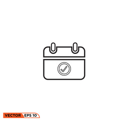Icon line style vector graphic of calendar 