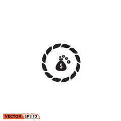 Icon vector graphic of dollar design rope