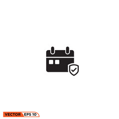 Icon vector graphic of calendar approved