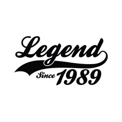 Legend Since 1989 T shirt Design Vector, Retro vintage design