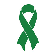 Green ribbon. Scoliosis, Mental health and other awareness symbol. Vector 