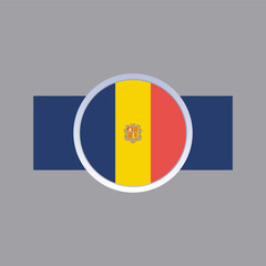 Fototapeta premium Illustration of andorra flag Template