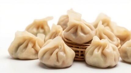 Dumplings on a plate , Dumpling on white background