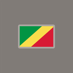 Obraz premium Illustration of congo flag Template